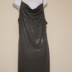 Drop neck sequence dress